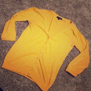 Banana Republic yellow polka dot cardigan